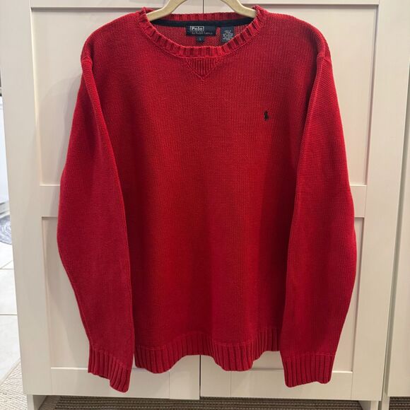 Polo by Ralph Lauren Other - Vintage 90's Polo by Ralph Lauren Red Sweater, Large, 100% Cotton, Made in Japan